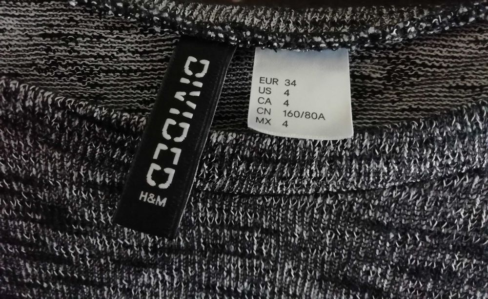 Vestido preto e branco da marca H&M - veste S ou 34