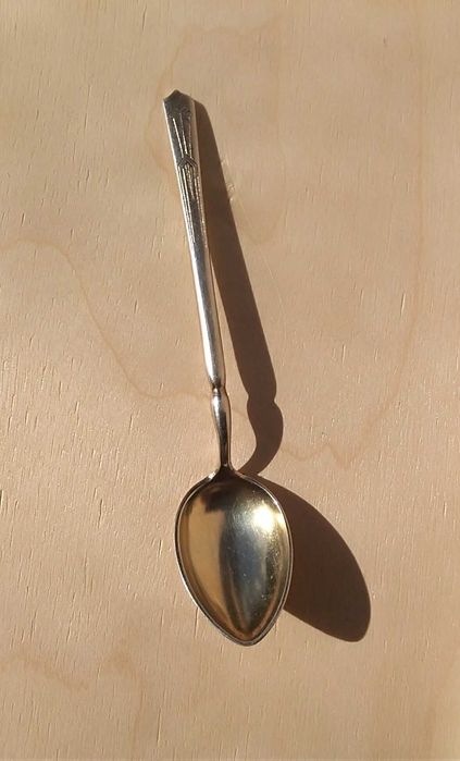 Srebrna łyżeczka srebro 830s M.Aase 9,4g 9,7cm złocona