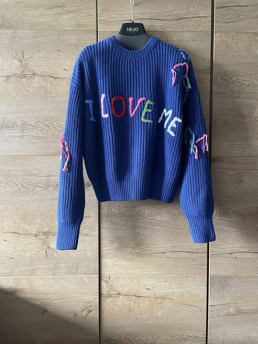 Damski sweter z bawełny z trokami  marki Desigual .