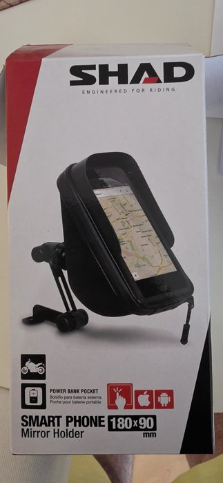 Suporte Telemóvel Moto SHAD Impermeável (C/ Bolso Power Bank) – NOVO