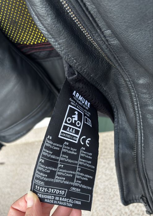 Casaco Pele ARMURE Moto Proteções L
