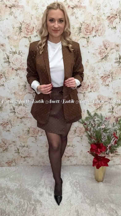 Marynarka Blink Blink z podszewką BRĄZOWA