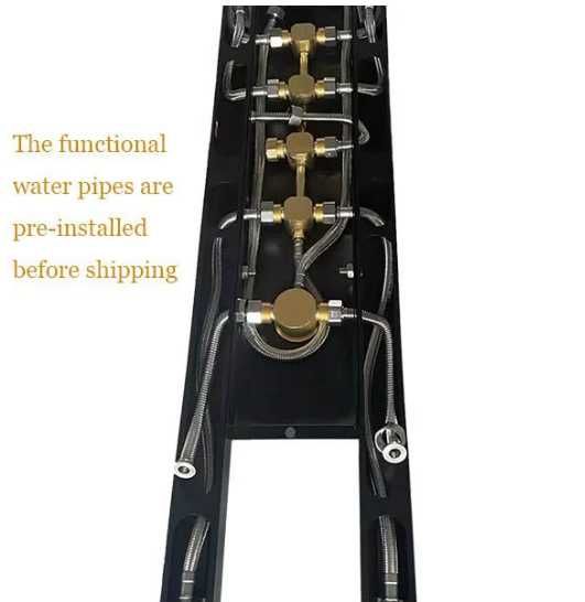 Coluna Duche Circular com Jatos  LUXURY Metal Gun/ Gold