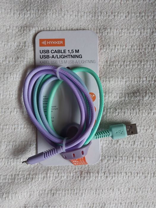 Kabel USB-A na Lightning 1.5m Hykker nowy