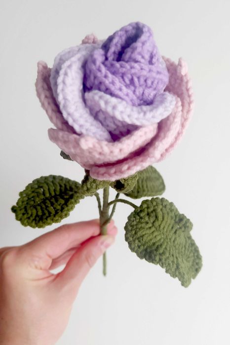 szydełkowy kwiat - róża