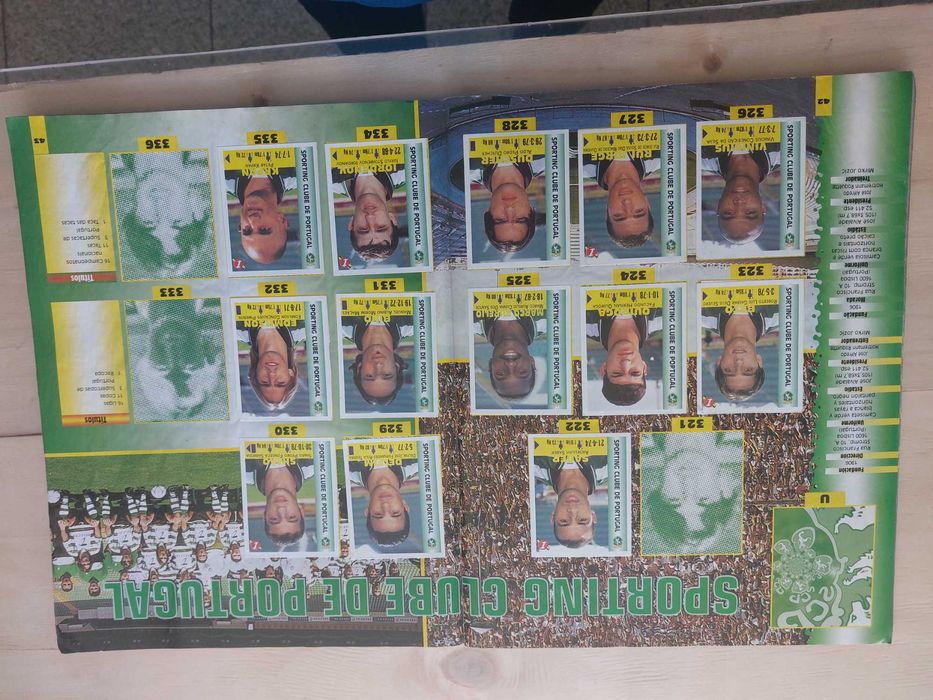 Caderneta antiga equipos de europa 1999