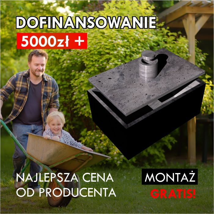 Zbiornik betonowy na deszczówkę "Moja Woda" Dofinansowanie 5000zł+