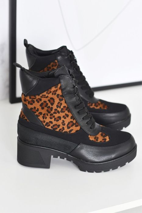 HIT BLOGEREK TANIO! Trapery workery leopard panterka 38,39,40 botki