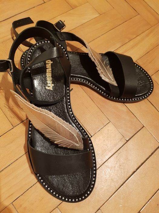 Buty damskie skórzane sandały
