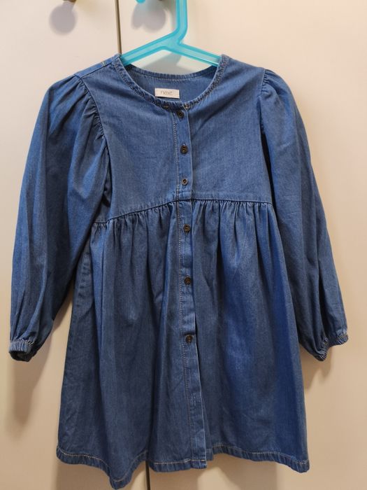 Jeansowa sukienka dziewczęca Next rozmiar 110