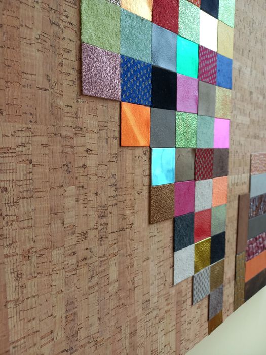 Quadro Abstrato em Pele e Cortiça