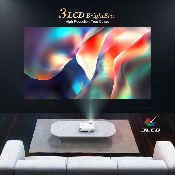 6000-Lumen LED Projector + Built-in WiFi + 80" Free Screen / 1080P64729506260866123