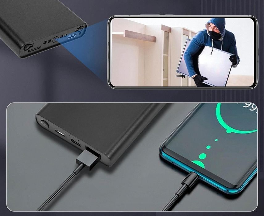 Minikamera Przenośna Szpiegowska 1080p NOKTOWIZOR Przenośny Powerbank