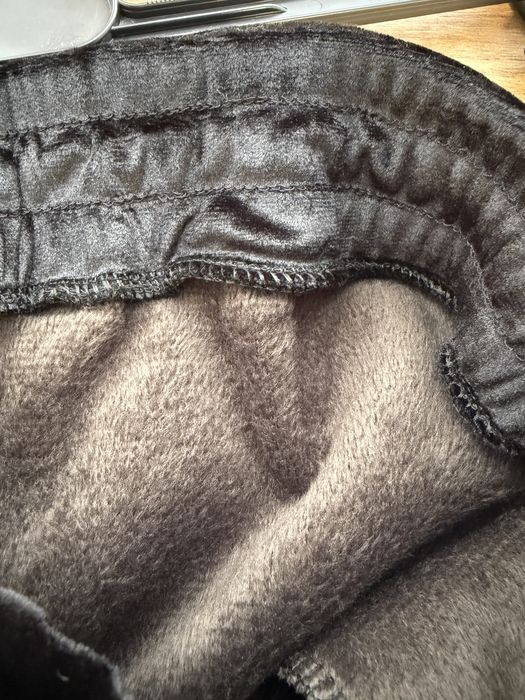 Spodnie damskie welurowe ocieplone czarne L/XL