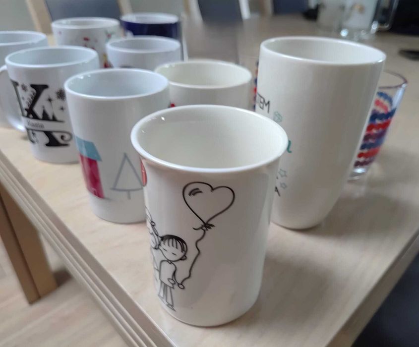Kubek kubki ceramiczne szklane