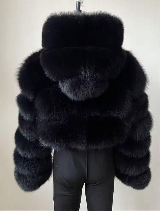 Kontantto kurtka futro z kapturem naturalne xs-3 xl