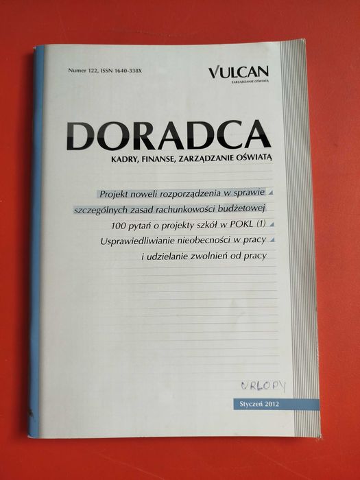 Doradca. Kadry, finanse, zarządzanie oświatą, Vulcan, styczeń 2012