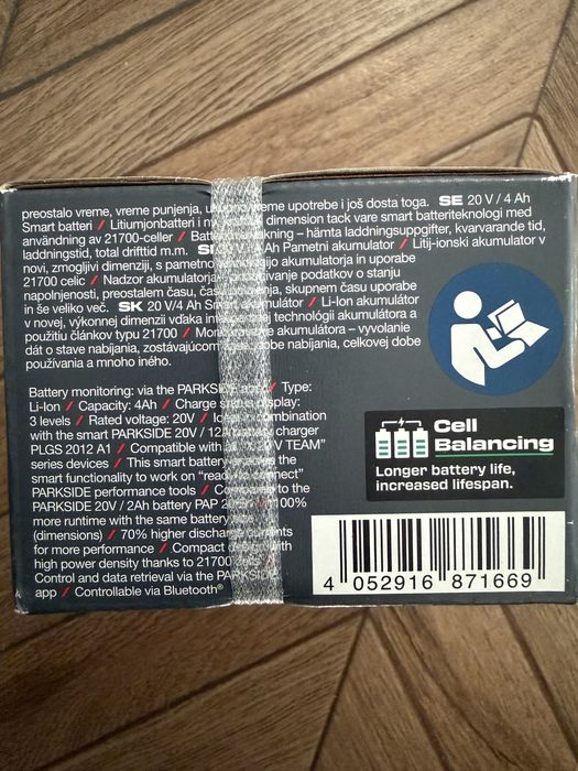 Akumulator Parkside Performance 20V 4Ah Smart PAPS 204 B1