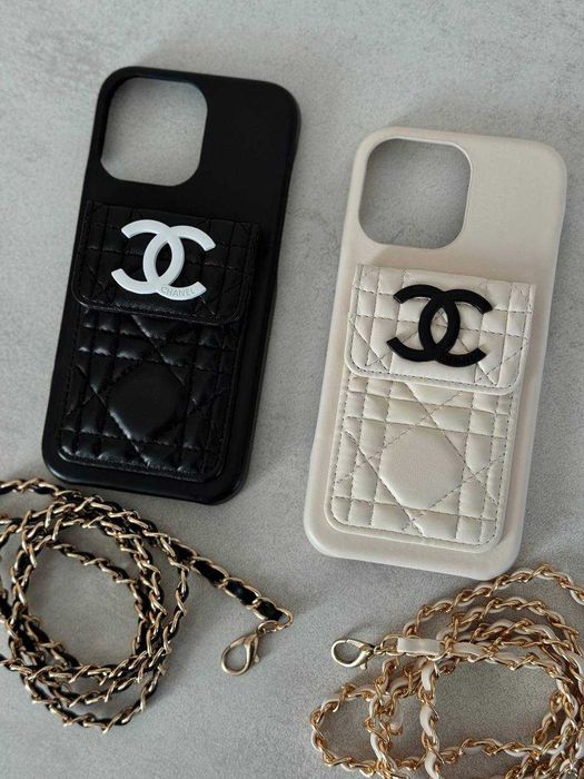 Чохол для смартфону Chanel iPhone 16 Pro Max (Чорний або Бежевий)