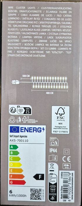 Oświetlenie świąteczne na drucie 4,8 m, 480 LED