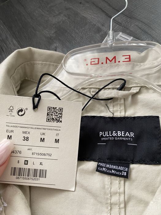 Pull&Bear M 38 nowa męska katana koszulowa koszula bawełniana 100%