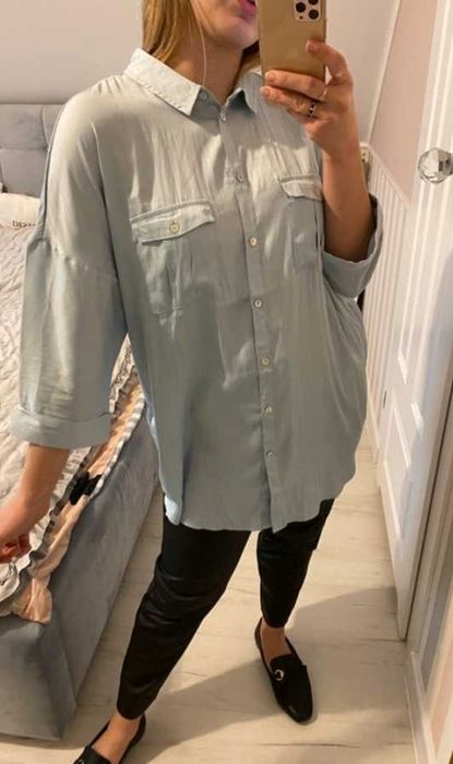 Zara śliczna błękitna koszula L