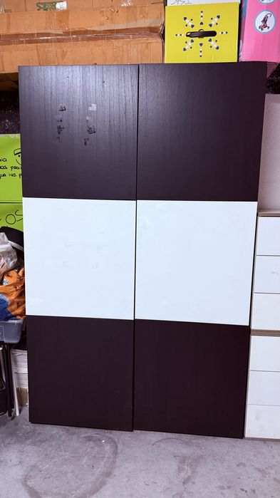 Armario prateleiras preto / branco 120x 200