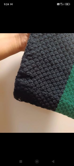 Szal komin z frędzlami handmade