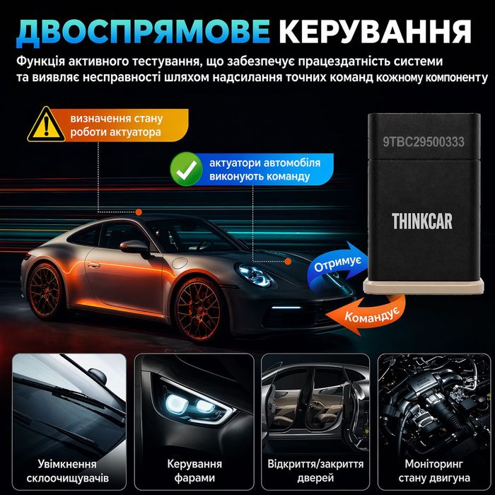 ‼️Автосканер Thinkcar D200 (Android/IOS, всі системи, 15 сервісних функцій, безстрокові оновлення, тести, CAN FD)