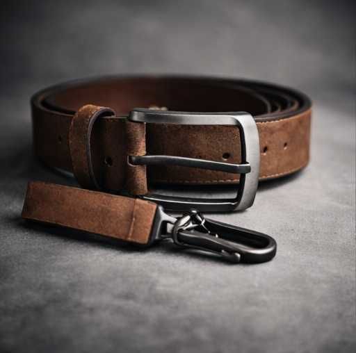 Pasek męski z ekologicznej skóry GRATIS brelok Elegancki prezent