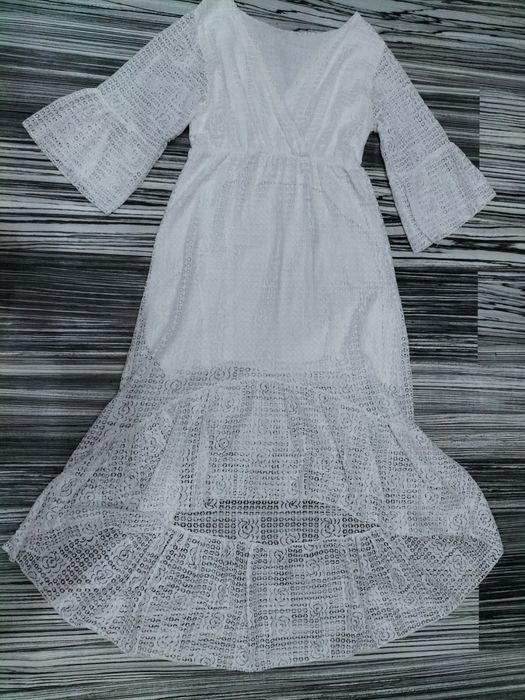 Sukienka koronkowa elegancka biała komunia nowa