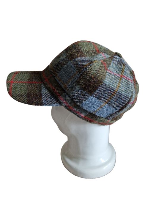 Harris tweed tartan męska zimowa czapka z daszkiem kaszkiet w kratę  m