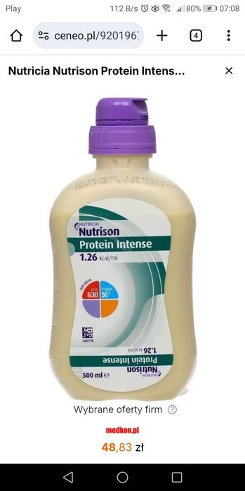 Żywienie specjalnego przeznaczenia medycznego NUTRICA 500 ml ×10 szt