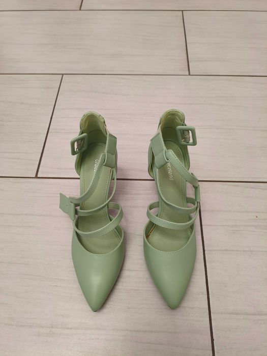 buty damskie szpilki seledynowe r. 38