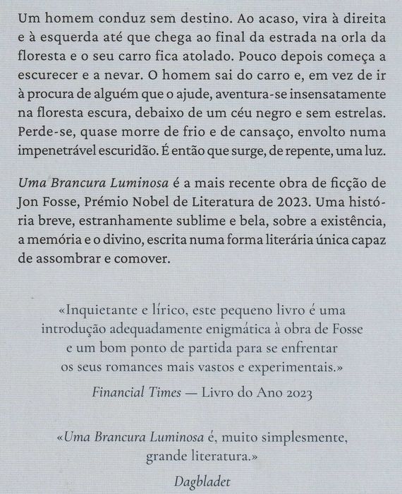 Livro Uma Brancura Luminosa de Jon Fosse [Ler+] Portes Grátis