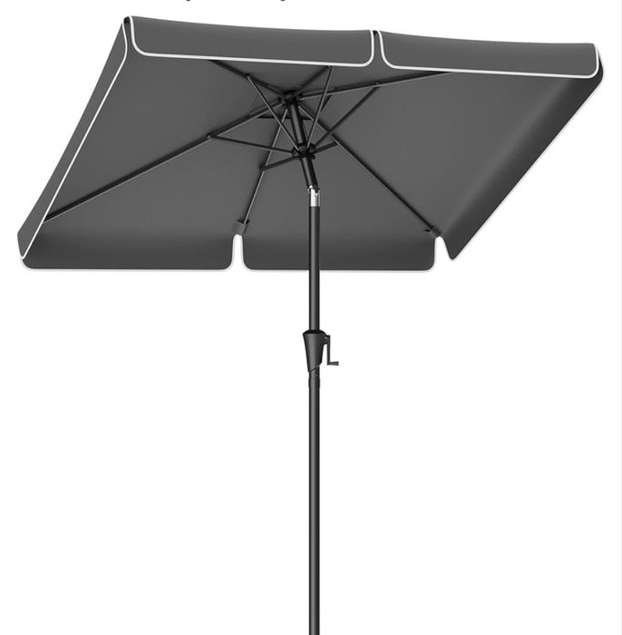 Parasol ogrodowy balkonowy prostokątny szary 200x150 cm