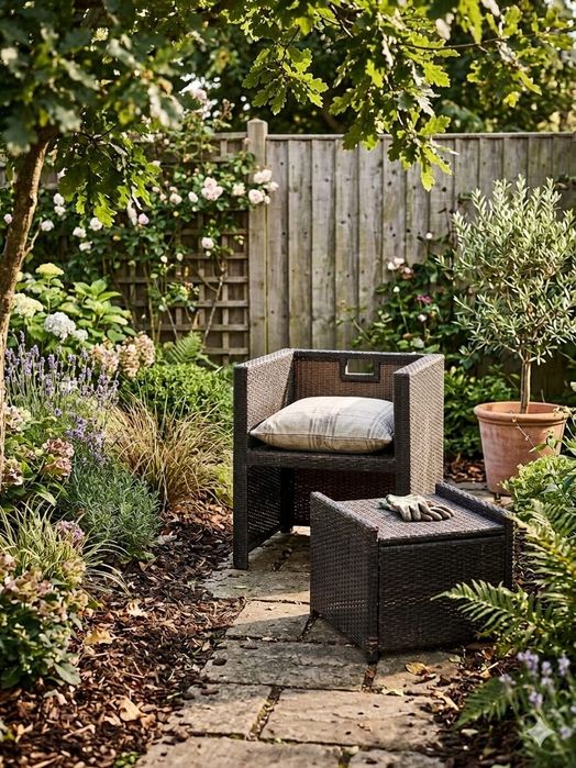 Cadeira com mesa jardim
