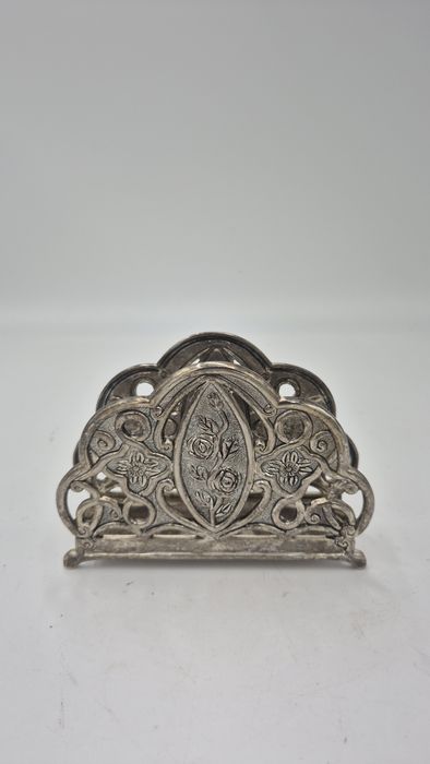 Piękny stary duży serwetnik platerowany vintage (2