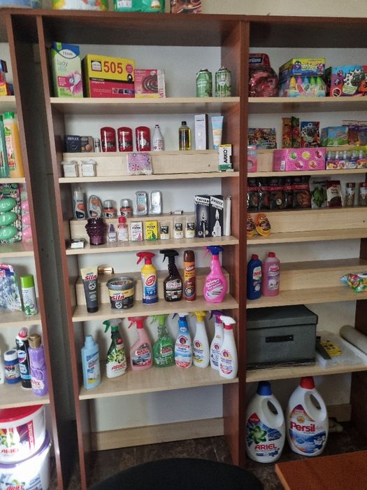 Стелажі, полки у магазин, ДСП, золотий дуб + смерека, меблі, обмін
