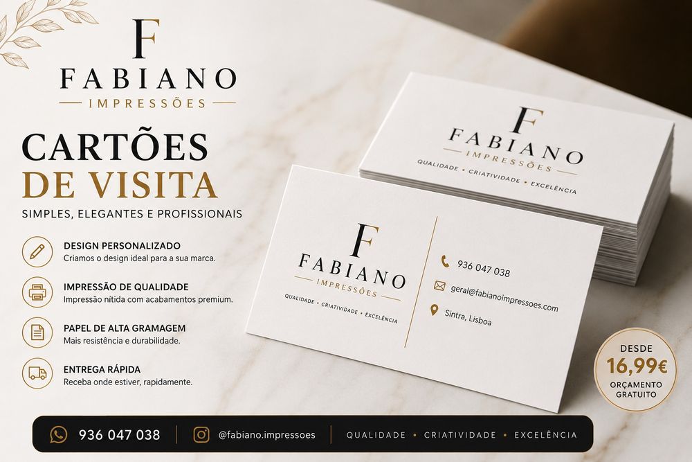 Cartões de Visita Personalizados | Design + Impressão