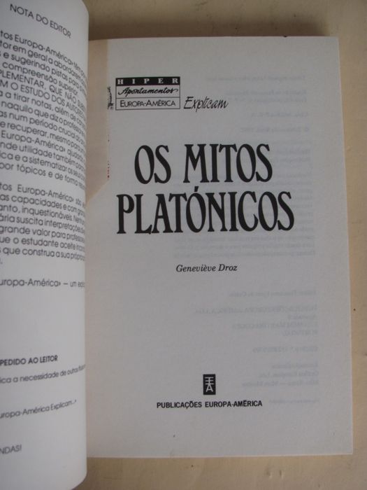 Os Mitos Platónicos de Geneviéve Droz