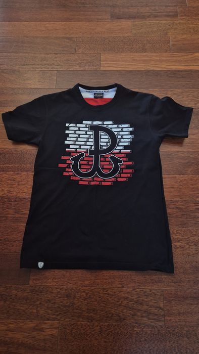 Czarny męski tshirt patriotyczny