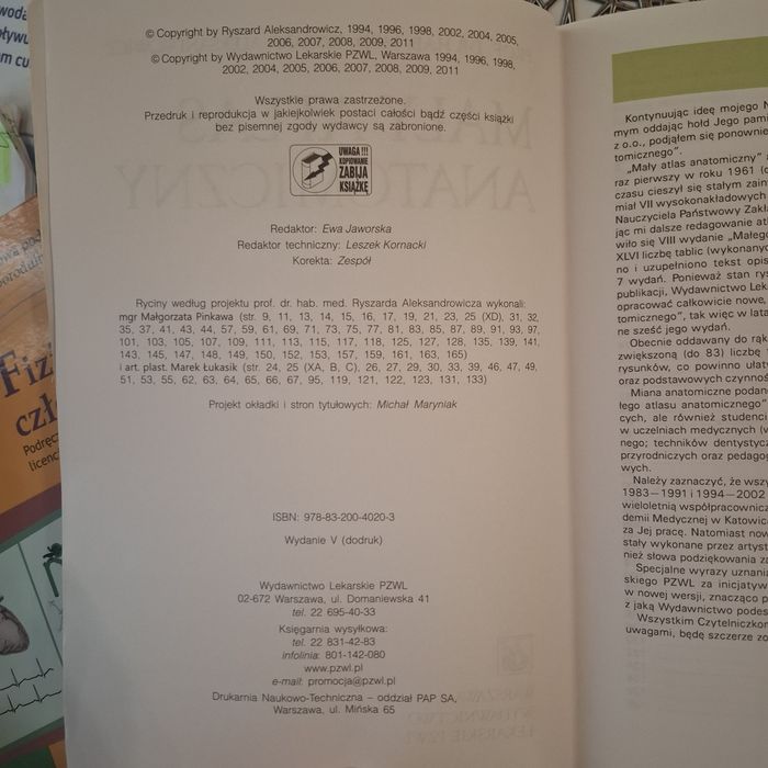Księgą anatomia człowieka