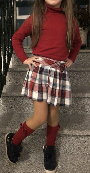 Conjunto saia colegial 3 pommes e camisola Mayoral