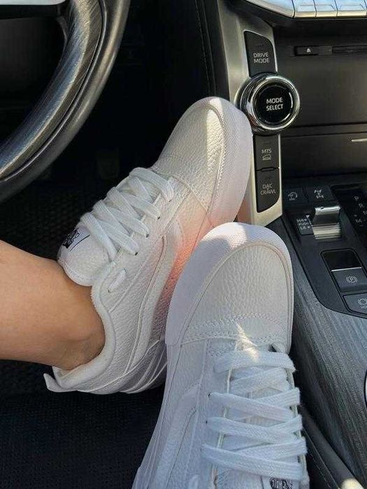 Vans Knu Skool white leather premium білі Ванси кну жіночі білі шкіряні ПРЕМІУМ