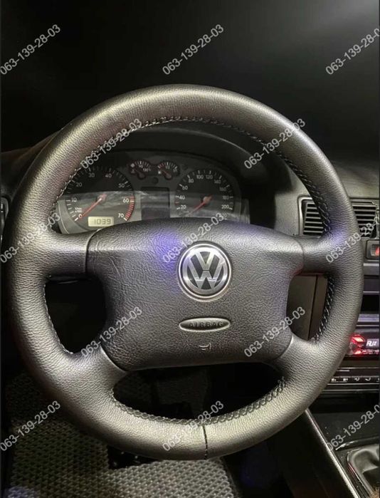 Skoda Octavia Tour VW B5 Golf T4 Оплетка на руль Шкода Тур Каучук Кожа