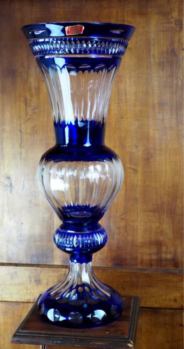 Vase Cristal Baccarat St Louis XXL Bleu Cobalt Cristal De Boheme