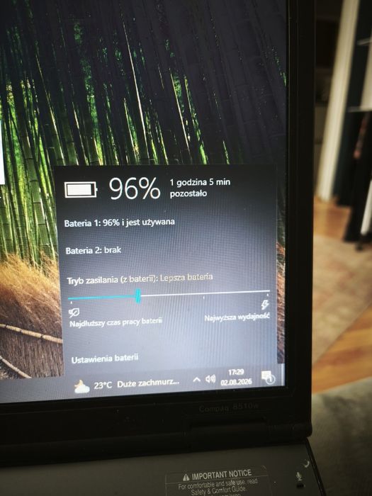 Tytuł: HP Compaq 8510w | SSD 240GB | 4GB RAM | Quadro FX | Bateria ~1h | Diagnostyka / Garaż