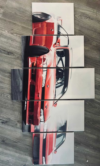 Quadro Canvas Nissan S15 Drift – 5 peças (Decoração JDM)