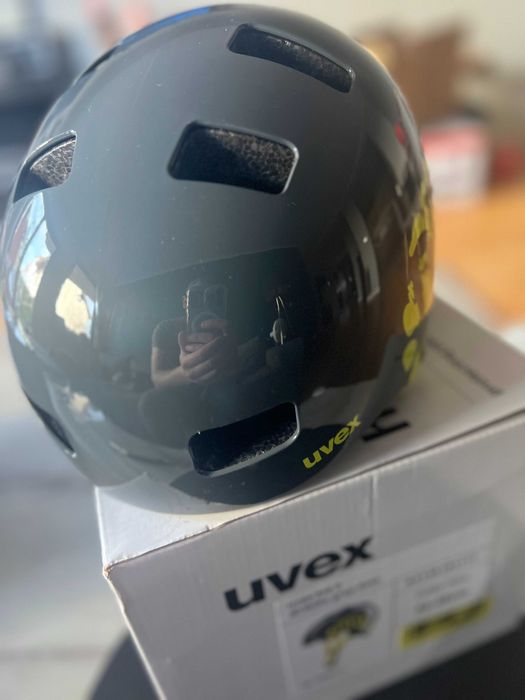 Kask Rowerowy  UVEX KID 3 DIRTBIKE GREY/LIME 55-58 cm